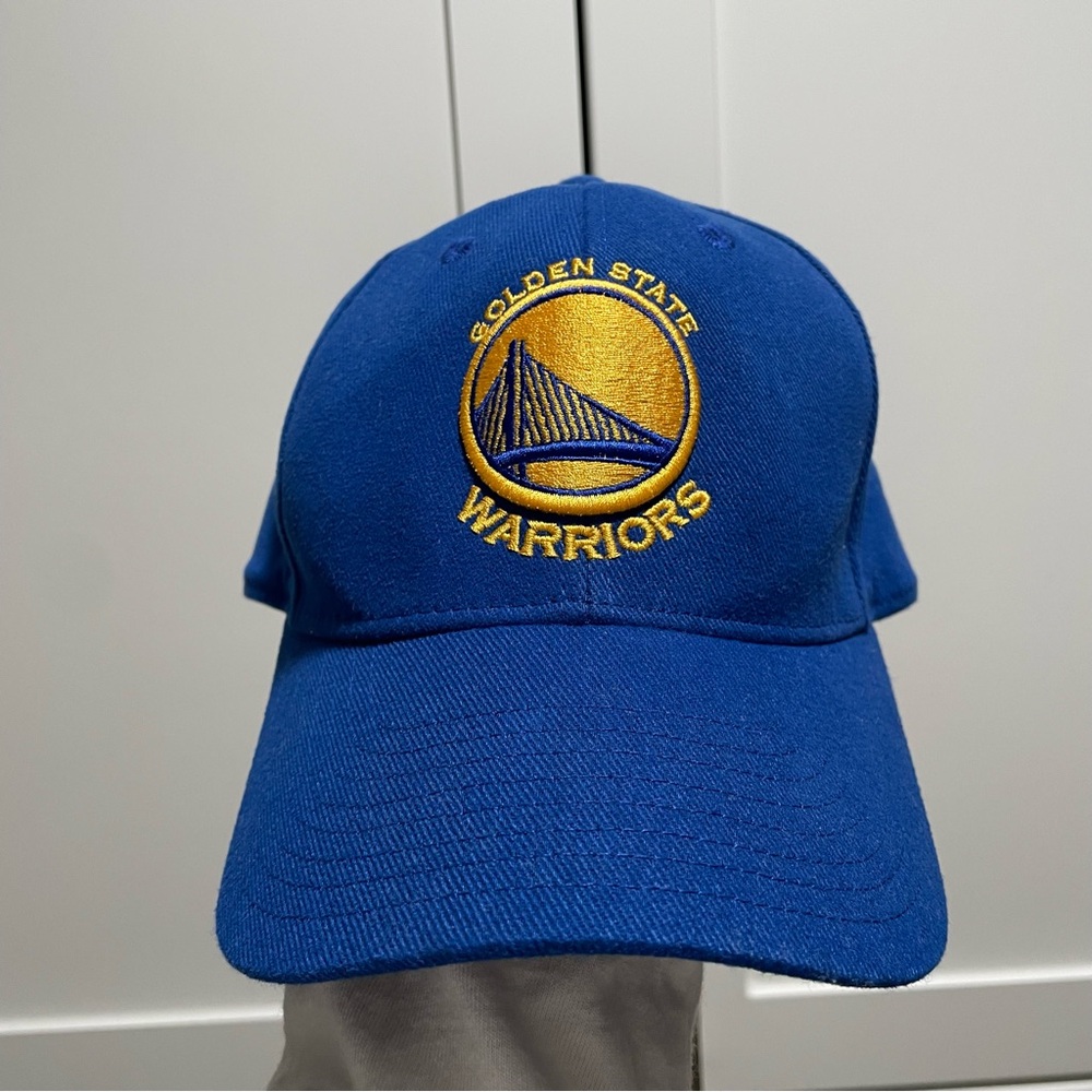 Retro Adidas Golden State Warriors Blue/Gold Fitted Stretch Cap